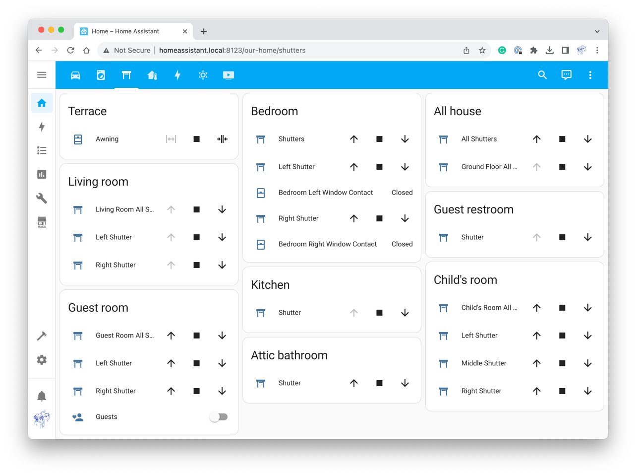 Home Assistant Shutters